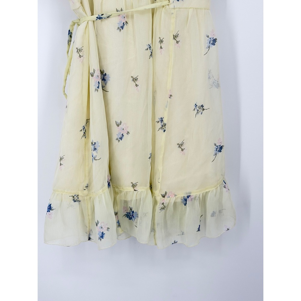 Abercrombie & Fit Womens Wrap Dress Y2K Small Butter Yellow Romantic Cottagecore - Picture 7 of 11